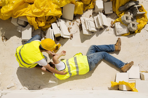 Construction worker has an accident while working on new house