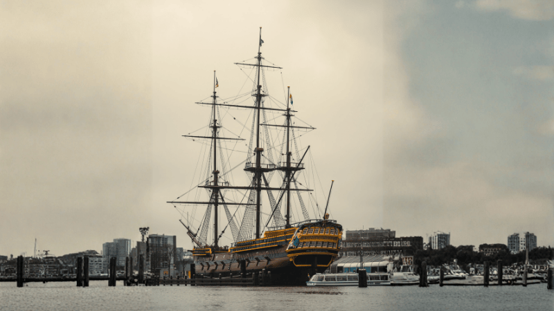 Image of a ship docked in a NYC pier