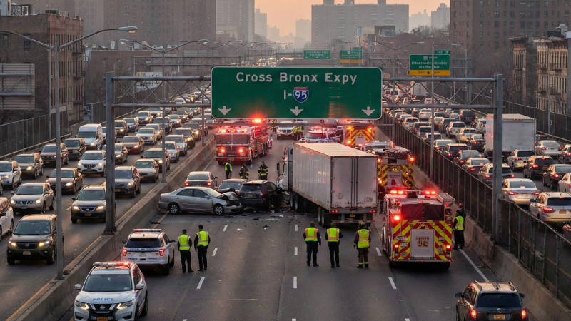 The Latest: 5-Car Crash on Cross Bronx Expressway Causes Major Delays Near George Washington Bridge