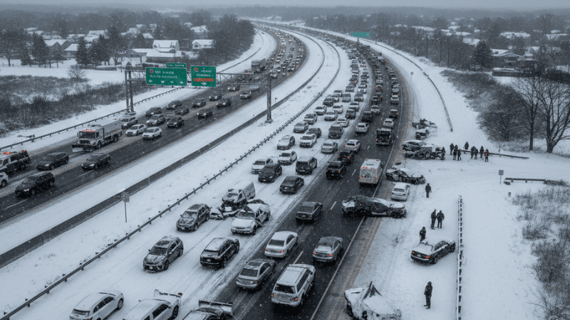 Accidentes automovilísticos en Long Island durante el invierno: la primera nevada provoca accidentes mortales y 200 colisiones.