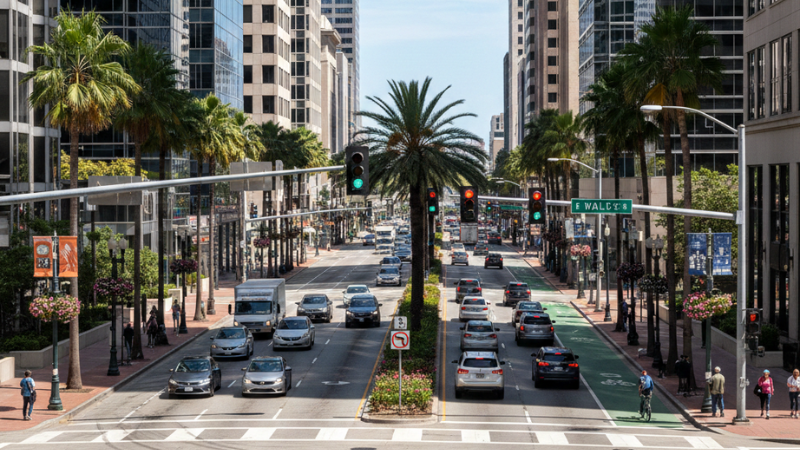Urban arterial roadway connected to U.S. DOT Safety Data Initiative pedestrian safety research